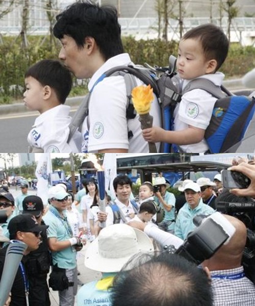 송일국 해명, 아들 민국이 성화봉송 중 상처는 사실 자다가..'아찔'
