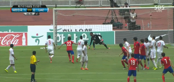 [한국-아랍에미리트] 축구 국가대표 평가전, 전반 44분 염기훈 선제골