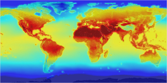 나사(NASA)가 예측한 온실가스 배출로 인한 지구온도 상승 예측 모델 (사진제공=NASA)